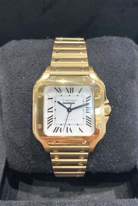 cartier santos gold chrono24|cartier santos medium pre owned.